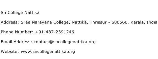 Sn College Nattika Address Contact Number
