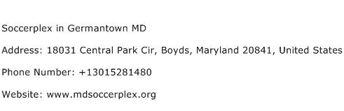 Soccerplex in Germantown MD Address Contact Number