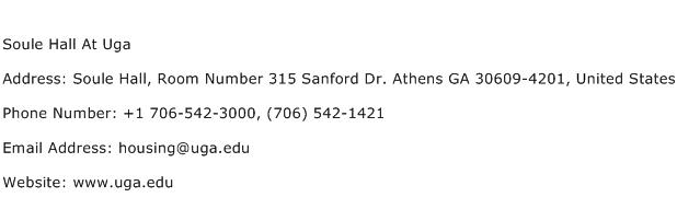 Soule Hall At Uga Address Contact Number