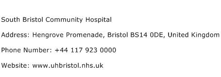 South Bristol Community Hospital Address Contact Number
