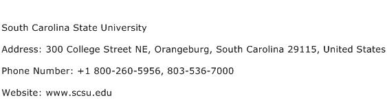 South Carolina State University Address Contact Number