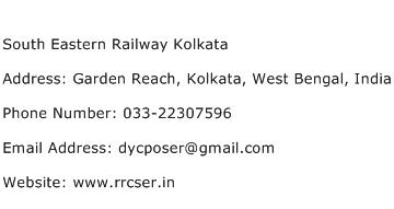 South Eastern Railway Kolkata Address Contact Number