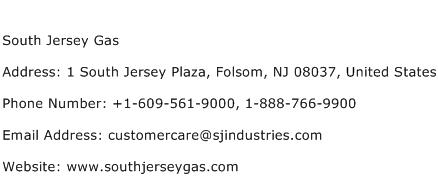 South Jersey Gas Address Contact Number