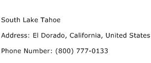 South Lake Tahoe Address Contact Number