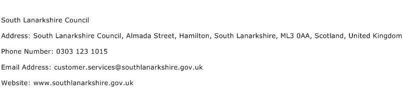 South Lanarkshire Council Address Contact Number
