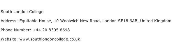South London College Address Contact Number