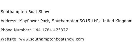Southampton Boat Show Address Contact Number