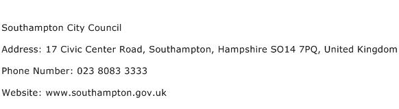 Southampton City Council Address Contact Number