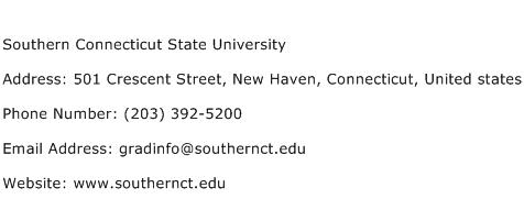 Southern Connecticut State University Address Contact Number