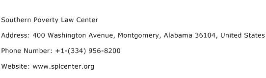 Southern Poverty Law Center Address Contact Number