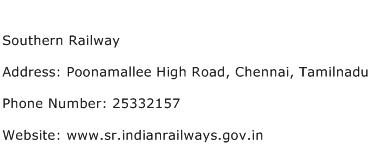 Southern Railway Address Contact Number