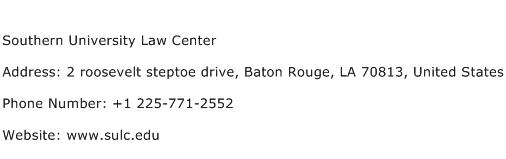 Southern University Law Center Address Contact Number