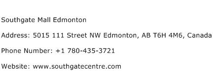 Southgate Mall Edmonton Address Contact Number