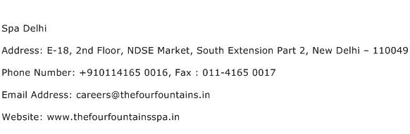 Spa Delhi Address Contact Number