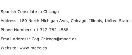 Spanish Consulate in Chicago Address Contact Number