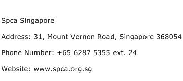 Spca Singapore Address Contact Number
