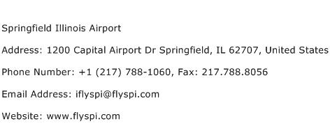 Springfield Illinois Airport Address Contact Number