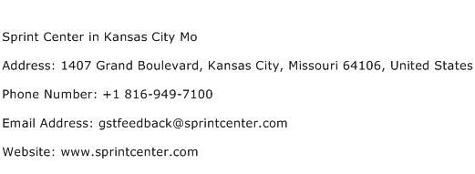 Sprint Center in Kansas City Mo Address Contact Number