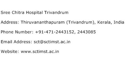 Sree Chitra Hospital Trivandrum Address Contact Number