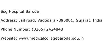 Ssg Hospital Baroda Address Contact Number