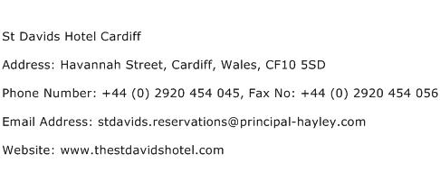 St Davids Hotel Cardiff Address Contact Number