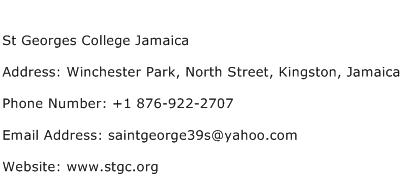 St Georges College Jamaica Address Contact Number