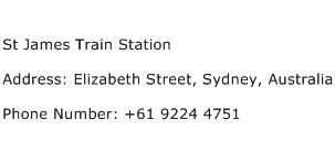 St James Train Station Address Contact Number