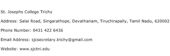 St. Josephs College Trichy Address Contact Number