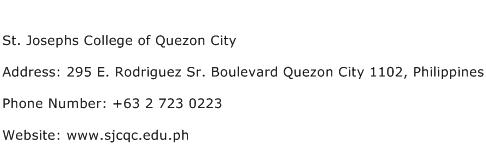 St. Josephs College of Quezon City Address Contact Number