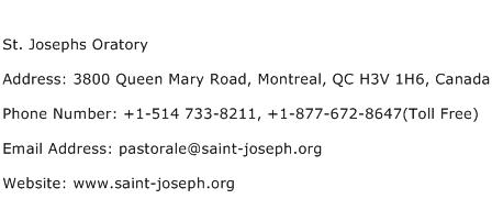St. Josephs Oratory Address Contact Number