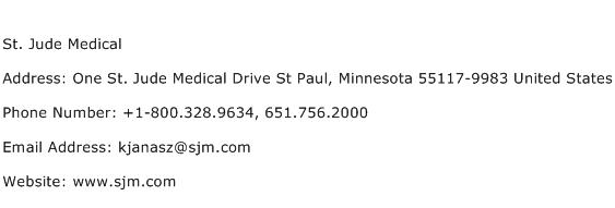 St. Jude Medical Address Contact Number