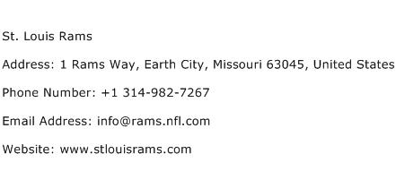St. Louis Rams Address Contact Number