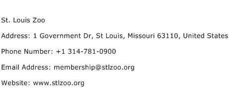 St. Louis Zoo Address Contact Number
