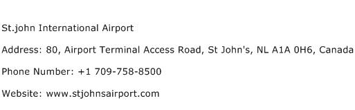 St.john International Airport Address Contact Number