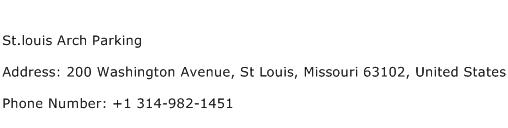 St.louis Arch Parking Address Contact Number