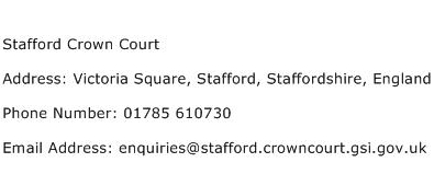 Stafford Crown Court Address Contact Number