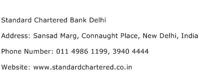Standard Chartered Bank Delhi Address Contact Number
