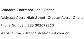 Standard Chartered Bank Ghana Address Contact Number