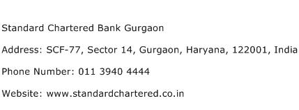 Standard Chartered Bank Gurgaon Address Contact Number