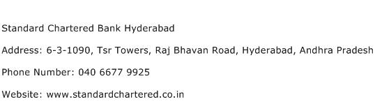 Standard Chartered Bank Hyderabad Address Contact Number
