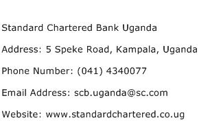 Standard Chartered Bank Uganda Address Contact Number