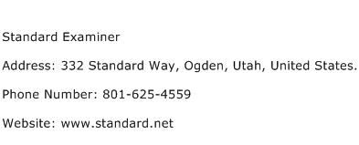 Standard Examiner Address Contact Number