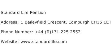 Standard Life Pension Address Contact Number