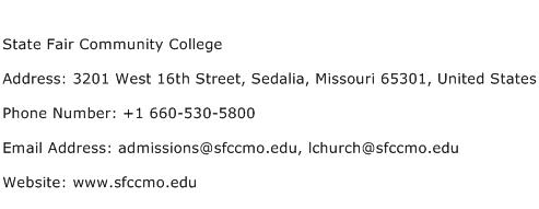State Fair Community College Address Contact Number