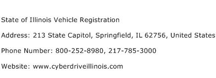 State of Illinois Vehicle Registration Address Contact Number