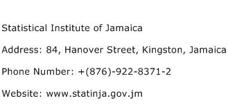Statistical Institute of Jamaica Address Contact Number