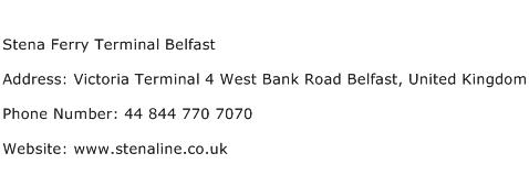 Stena Ferry Terminal Belfast Address Contact Number