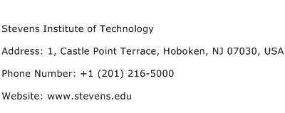 Stevens Institute of Technology Address Contact Number