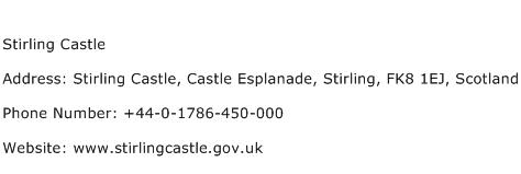 Stirling Castle Address Contact Number