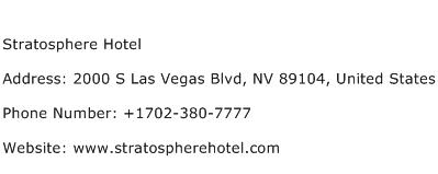 Stratosphere Hotel Address Contact Number
